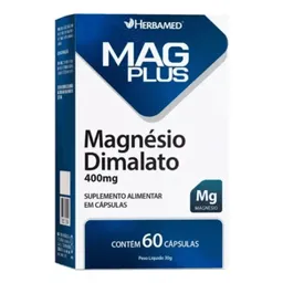 Mag Plus Magnésio Dimalato 400mg C/60 Cápsulas - Herbamed
