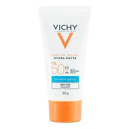 Protetor Solar Facial Vichy FPS 50 Capital Soleil Hydra Matte Toque Seco 30g