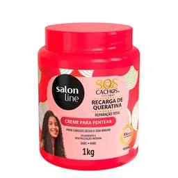Creme Para Pentear S.O.S Cachos Rícino E Queratina Salon Line 1kg