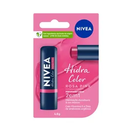 Hidratante Labial Nivea Hidra Color 2 em 1 Rosa Pink 4,8g