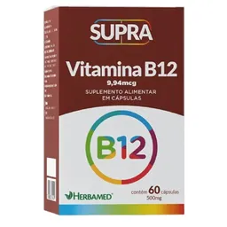 Supra Vitamina B12 500mg C/60 Cápsulas - Herbamed